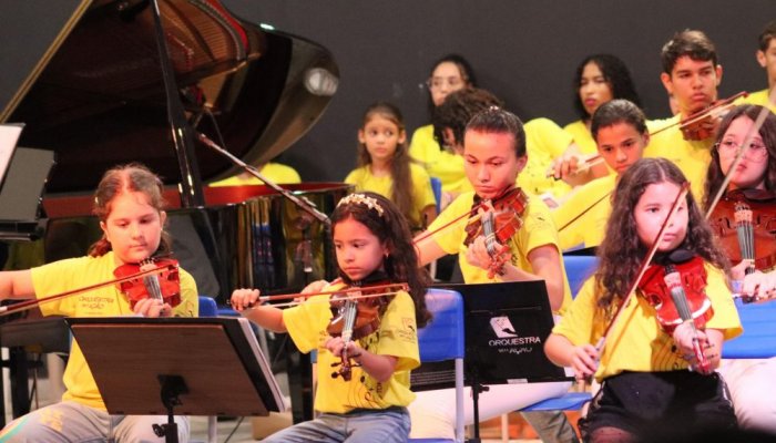 Apresentações dos alunos do Projeto Orquestra em Ação no evento SONS e RITMOS encantam o público 